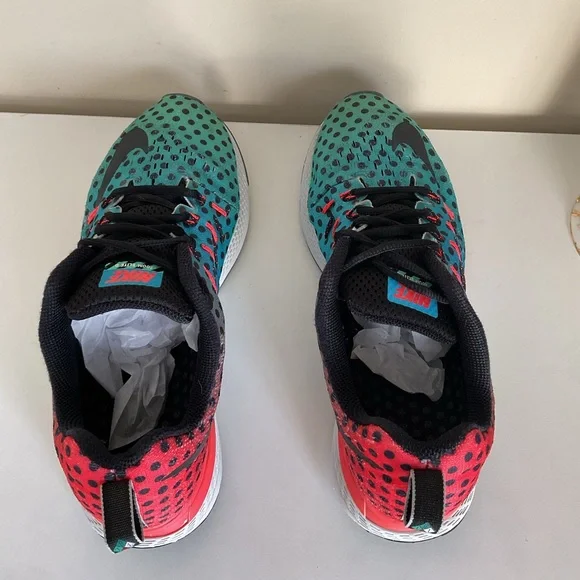 Nike Zoom Running Shoes Mens Size 9 Teal Black Red Athletic Trainer Lightweight - Picture 5 of 10